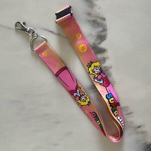 Universal Studios Super Mario Princess Peach Pink Lanyard